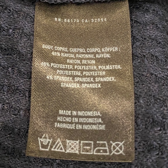 Anthropologie Blue Waffle Knit V Long Sleeve Neck Top Medium - Picture 9 of 10